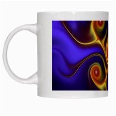 Fractal Neon Blue Bright Fantasy White Mugs by Wegoenart