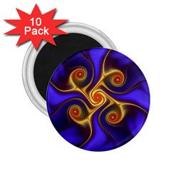 Fractal Neon Blue Bright Fantasy 2 25  Magnets (10 Pack)  by Wegoenart