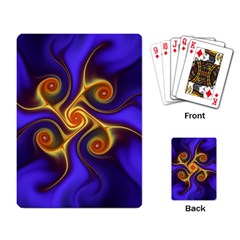 Fractal Neon Blue Bright Fantasy Playing Cards Single Design by Wegoenart