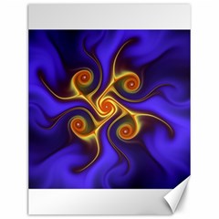 Fractal Neon Blue Bright Fantasy Canvas 12  X 16  by Wegoenart