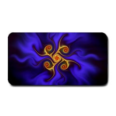 Fractal Neon Blue Bright Fantasy Medium Bar Mats by Wegoenart