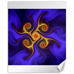 Fractal Neon Blue Bright Fantasy Canvas 11  X 14  by Wegoenart