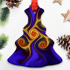 Fractal Neon Blue Bright Fantasy Ornament (christmas Tree)  by Wegoenart