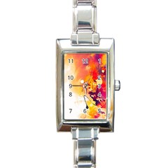 Paint Splash Paint Splatter Design Rectangle Italian Charm Watch by Wegoenart