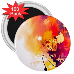 Paint Splash Paint Splatter Design 3  Magnets (100 Pack) by Wegoenart