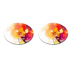 Paint Splash Paint Splatter Design Cufflinks (oval) by Wegoenart