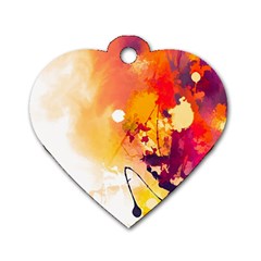 Paint Splash Paint Splatter Design Dog Tag Heart (one Side) by Wegoenart