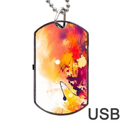 Paint Splash Paint Splatter Design Dog Tag Usb Flash (two Sides) by Wegoenart