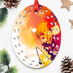 Paint Splash Paint Splatter Design Ornament (oval Filigree) by Wegoenart