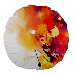 Paint Splash Paint Splatter Design Large 18  Premium Round Cushions by Wegoenart