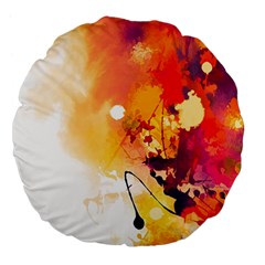 Paint Splash Paint Splatter Design Large 18  Premium Flano Round Cushions by Wegoenart