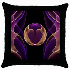 Fractal Glass Ball Bright Sphere Throw Pillow Case (black) by Wegoenart