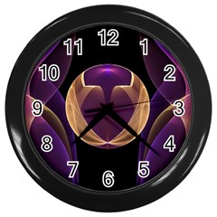 Fractal Glass Ball Bright Sphere Wall Clock (black) by Wegoenart