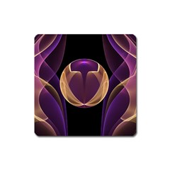 Fractal Glass Ball Bright Sphere Square Magnet by Wegoenart