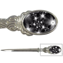 Black And White Floral Fractal Letter Opener