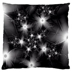 Black And White Floral Fractal Standard Flano Cushion Case (one Side)