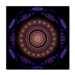 Fractal Neon Blue Energy Fantasy Tile Coasters by Wegoenart