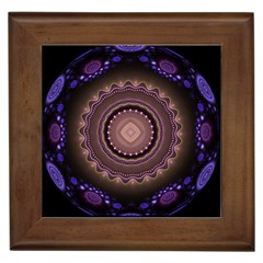 Fractal Neon Blue Energy Fantasy Framed Tiles by Wegoenart