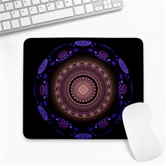 Fractal Neon Blue Energy Fantasy Large Mousepads by Wegoenart