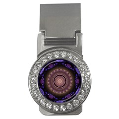 Fractal Neon Blue Energy Fantasy Money Clips (cz) 