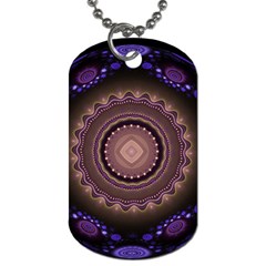 Fractal Neon Blue Energy Fantasy Dog Tag (one Side) by Wegoenart