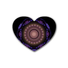 Fractal Neon Blue Energy Fantasy Rubber Coaster (heart)  by Wegoenart