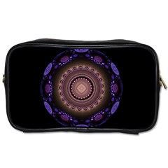 Fractal Neon Blue Energy Fantasy Toiletries Bag (one Side) by Wegoenart