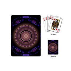 Fractal Neon Blue Energy Fantasy Playing Cards (mini) by Wegoenart