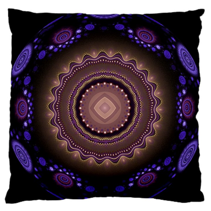 Fractal Neon Blue Energy Fantasy Large Cushion Case (Two Sides)