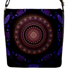 Fractal Neon Blue Energy Fantasy Flap Closure Messenger Bag (s) by Wegoenart