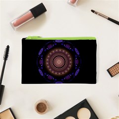 Fractal Neon Blue Energy Fantasy Cosmetic Bag (xs) by Wegoenart