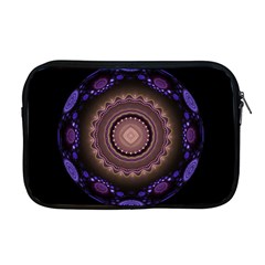 Fractal Neon Blue Energy Fantasy Apple Macbook Pro 17  Zipper Case by Wegoenart