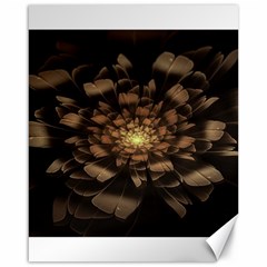 Fractal Flower Floral Bloom Brown Canvas 16  X 20  by Wegoenart