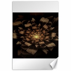 Fractal Flower Floral Bloom Brown Canvas 24  X 36  by Wegoenart