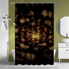 Fractal Flower Floral Bloom Brown Shower Curtain 48  X 72  (small)  by Wegoenart