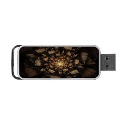 Fractal Flower Floral Bloom Brown Portable Usb Flash (two Sides) by Wegoenart