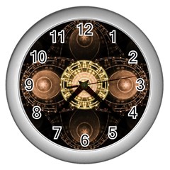 Fractal Design Pattern Fantasy Wall Clock (silver)