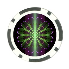 Fractal Purple Lime Pattern Poker Chip Card Guard by Wegoenart