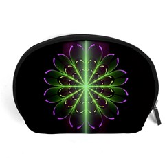 Fractal Purple Lime Pattern Accessory Pouch (large) by Wegoenart