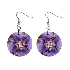 Fractal Rainbow Colorful Pattern Mini Button Earrings