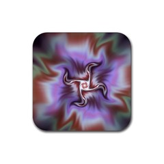 Fractal Rainbow Colorful Pattern Rubber Coaster (Square) 