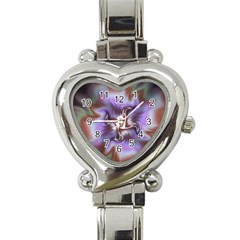 Fractal Rainbow Colorful Pattern Heart Italian Charm Watch