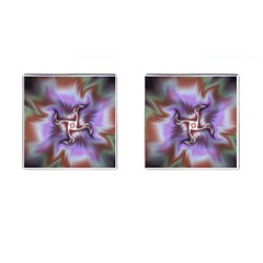 Fractal Rainbow Colorful Pattern Cufflinks (Square)