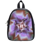 Fractal Rainbow Colorful Pattern School Bag (Small) Front