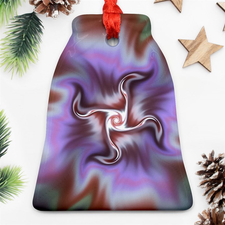 Fractal Rainbow Colorful Pattern Bell Ornament (Two Sides)