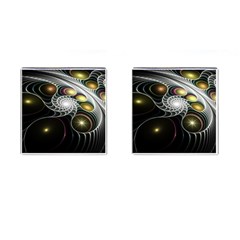 Fractal Bulbs Fantasy Curve Cufflinks (square) by Wegoenart