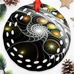 Fractal Bulbs Fantasy Curve Round Filigree Ornament (two Sides)