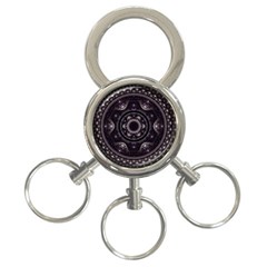 Fractal Mandala Circles Purple 3-ring Key Chains by Wegoenart