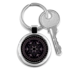 Fractal Mandala Circles Purple Key Chains (round)  by Wegoenart