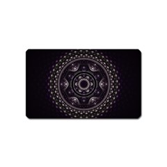 Fractal Mandala Circles Purple Magnet (name Card) by Wegoenart